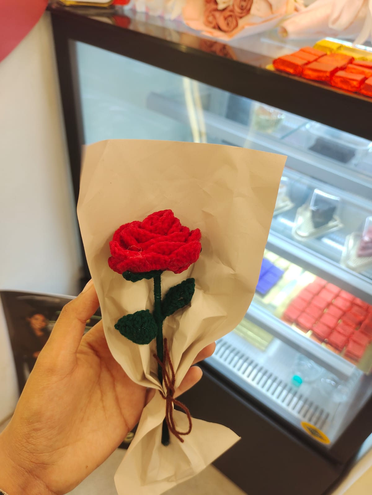 Single Rose Crochet Bouquet