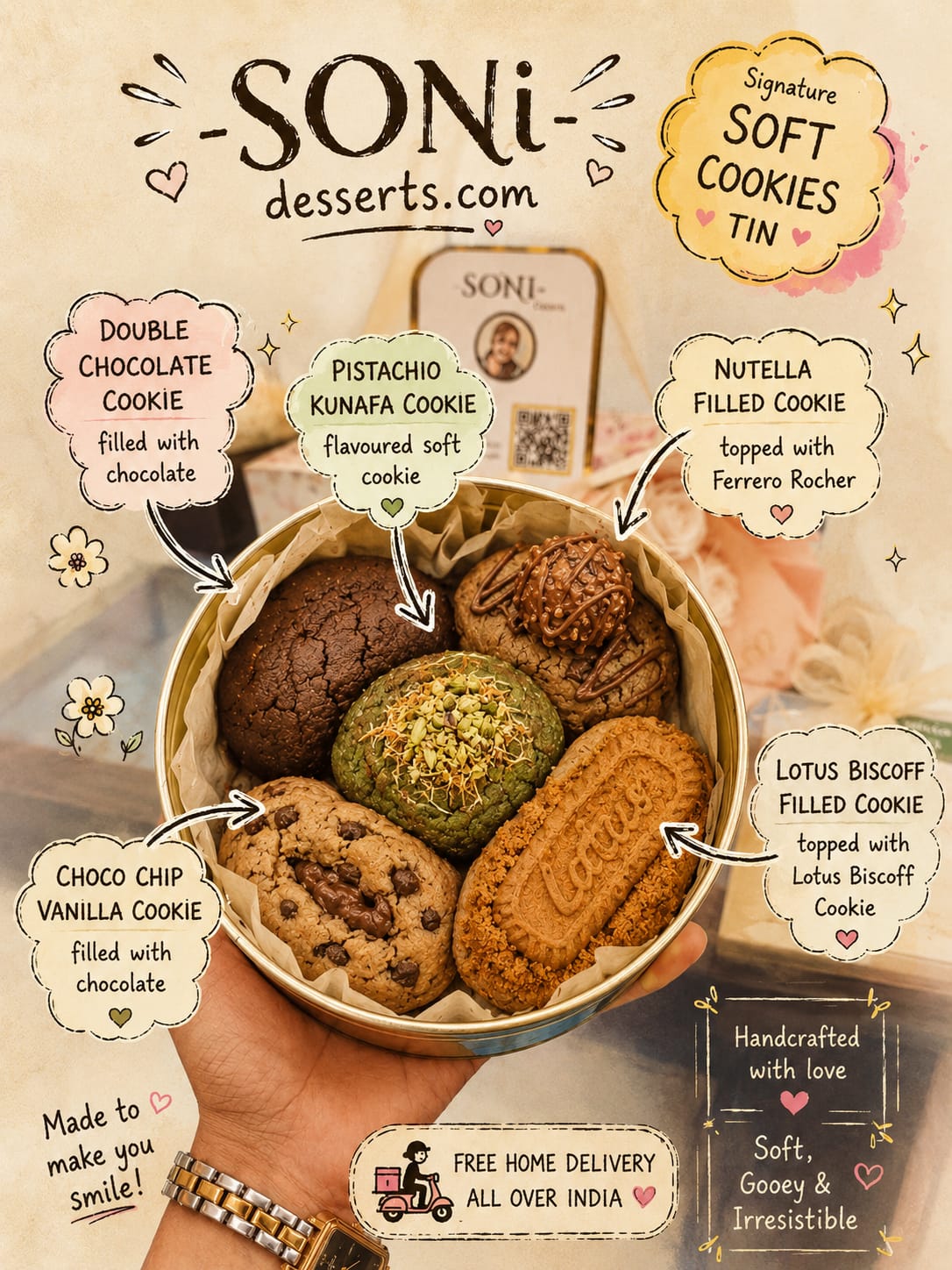 Five in one cookie tin