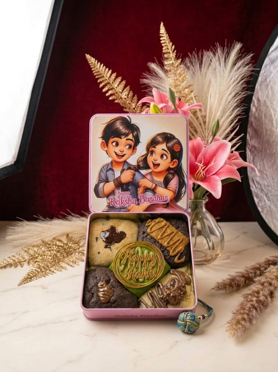Rakhi 5 in one Cookie Tin view 1